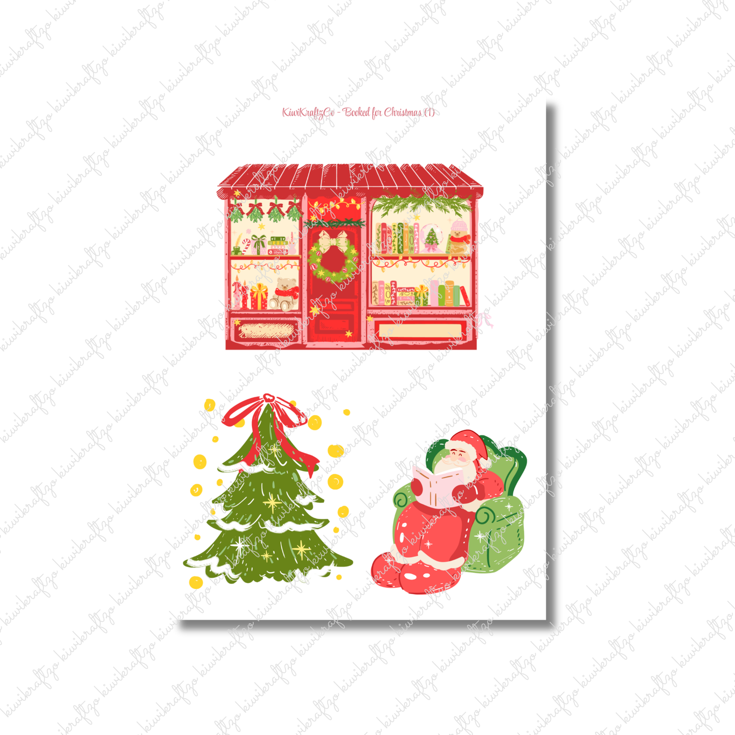 Booked for Christmas PHYSICAL Sticker Kit - Standard Size