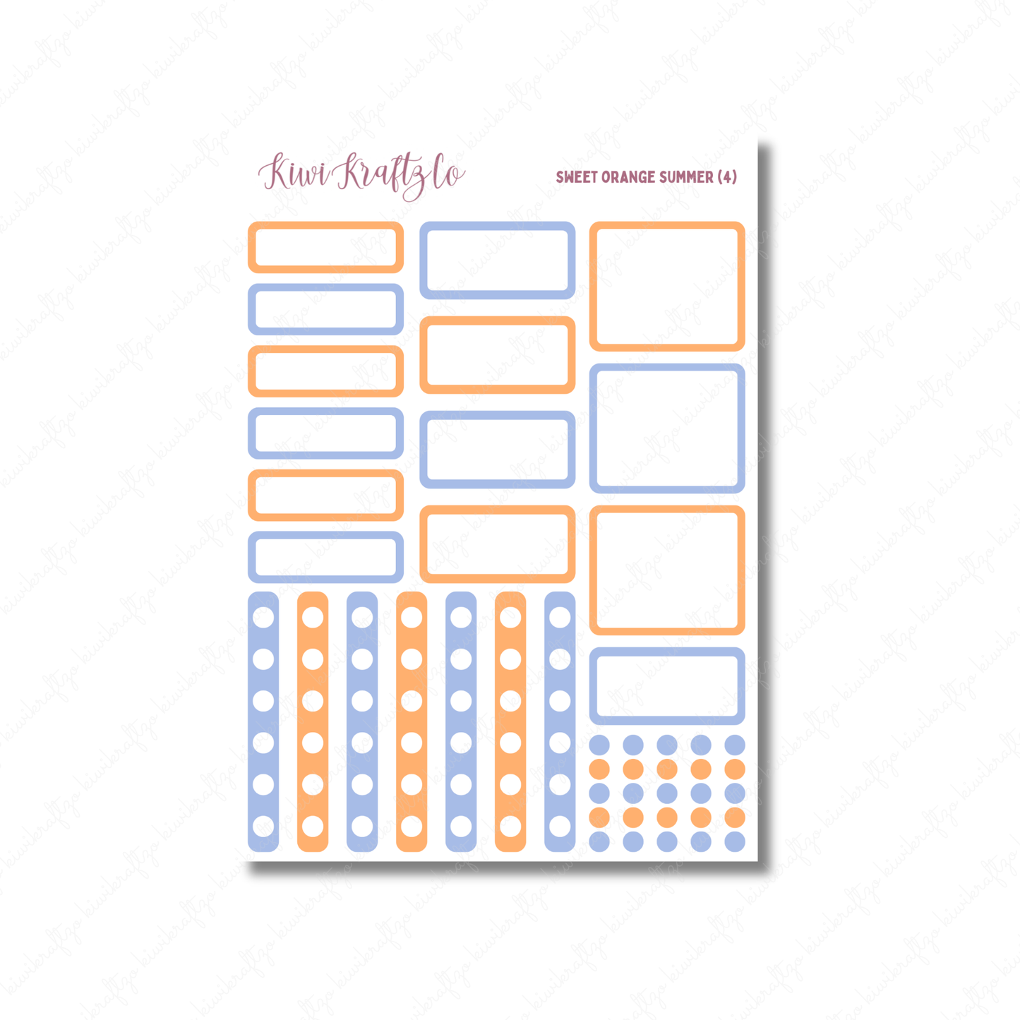 Sweet Orange Summer PHYSICAL Sticker Kit - Petite Size