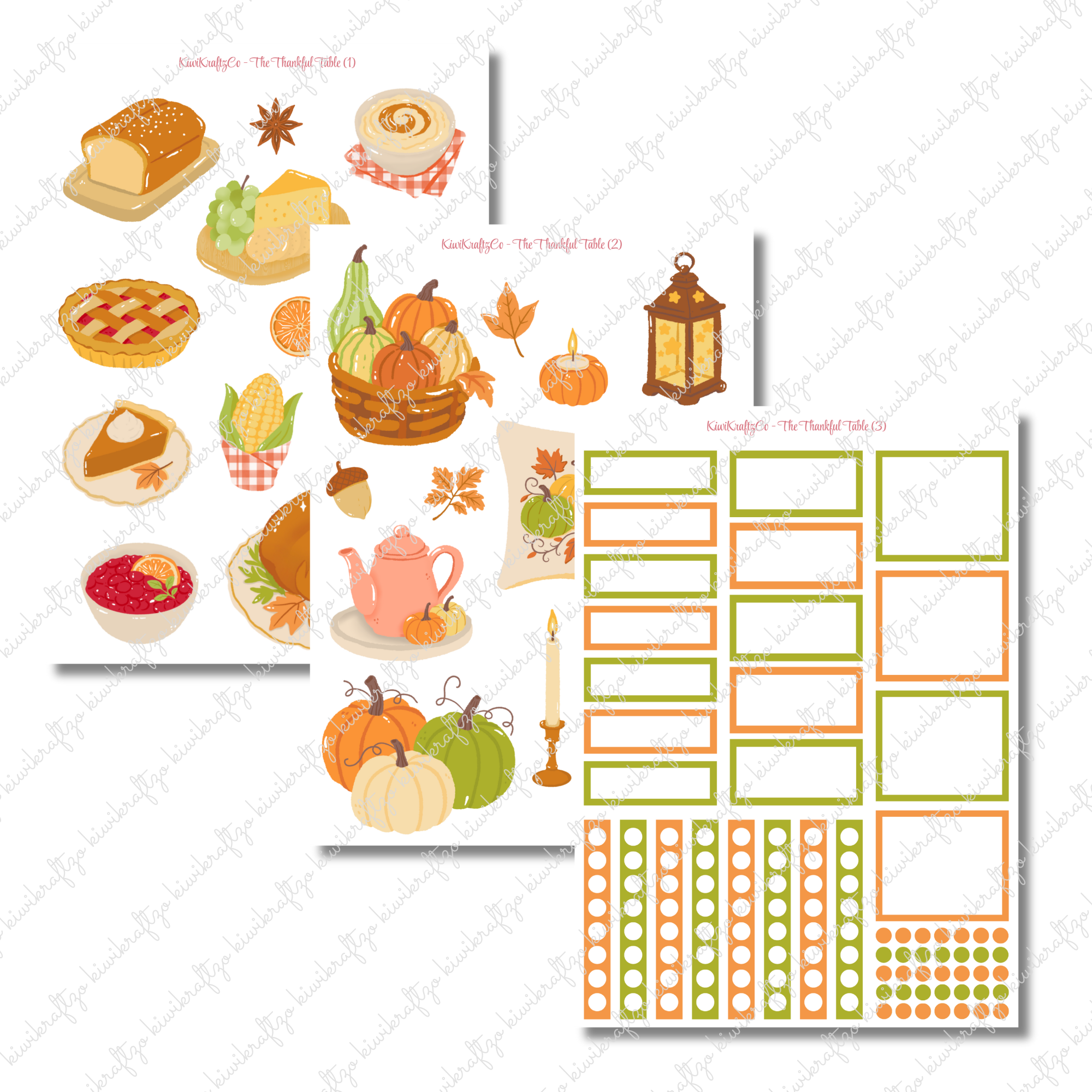 The Thankful Table PHYSICAL Sticker Kit - Petite Size – KiwiKraftzCo
