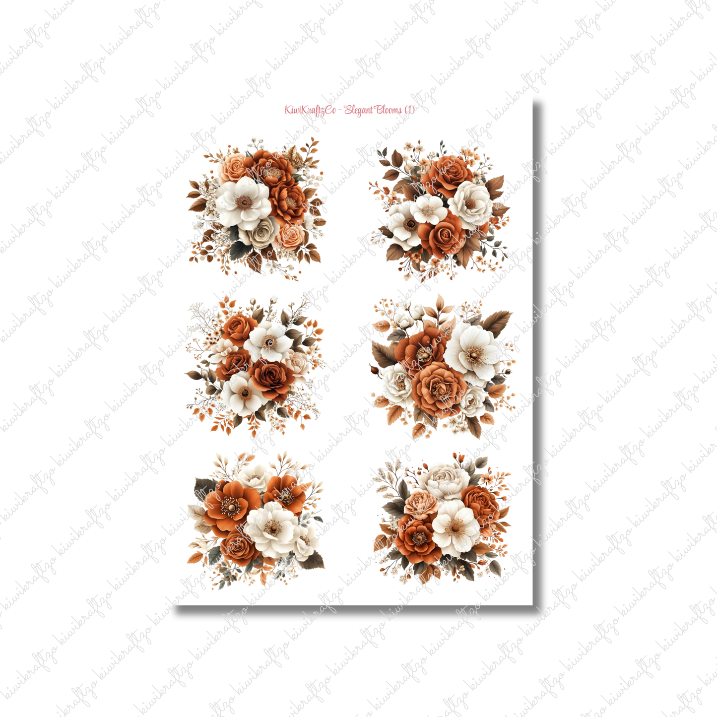 Elegant Blooms PHYSICAL Sticker Kit - Standard Size