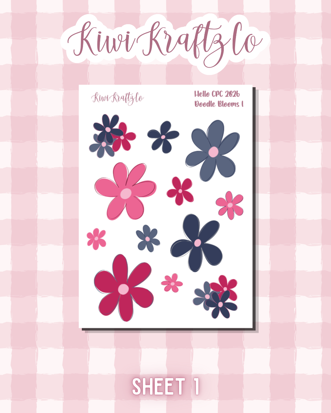 Hello CPC 2026 Doodle Blooms PHYSICAL Sticker Kit - Petite Size