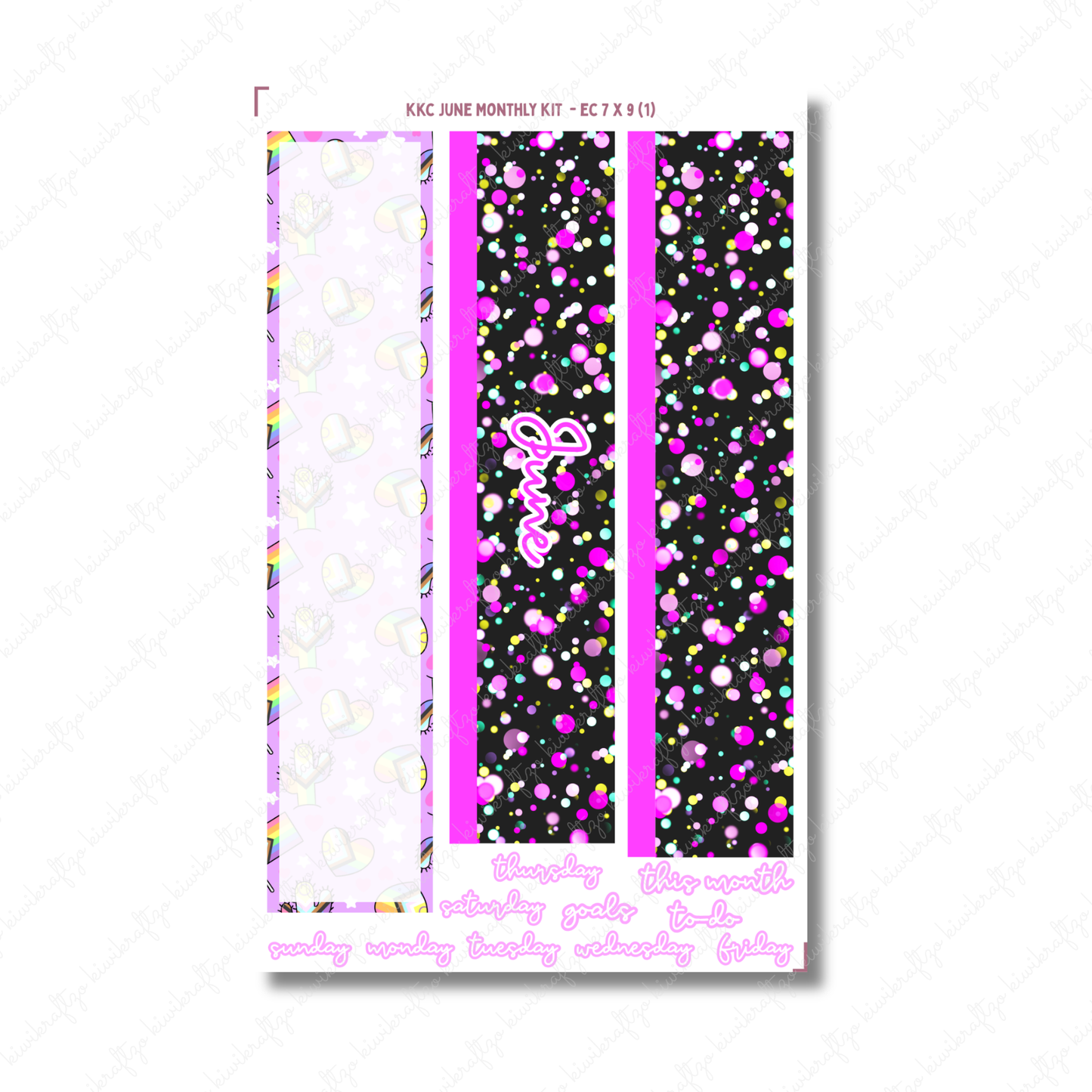 June Monthly Sticker Kit - Erin Condren 7 x 9 (PRIDE)