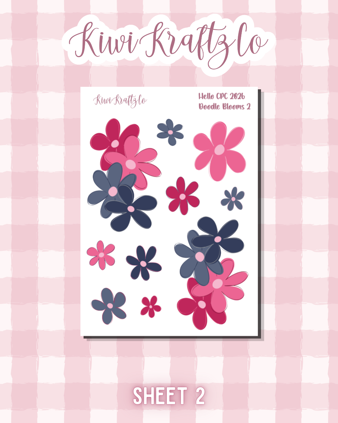 Hello CPC 2026 Doodle Blooms PHYSICAL Sticker Kit - Petite Size