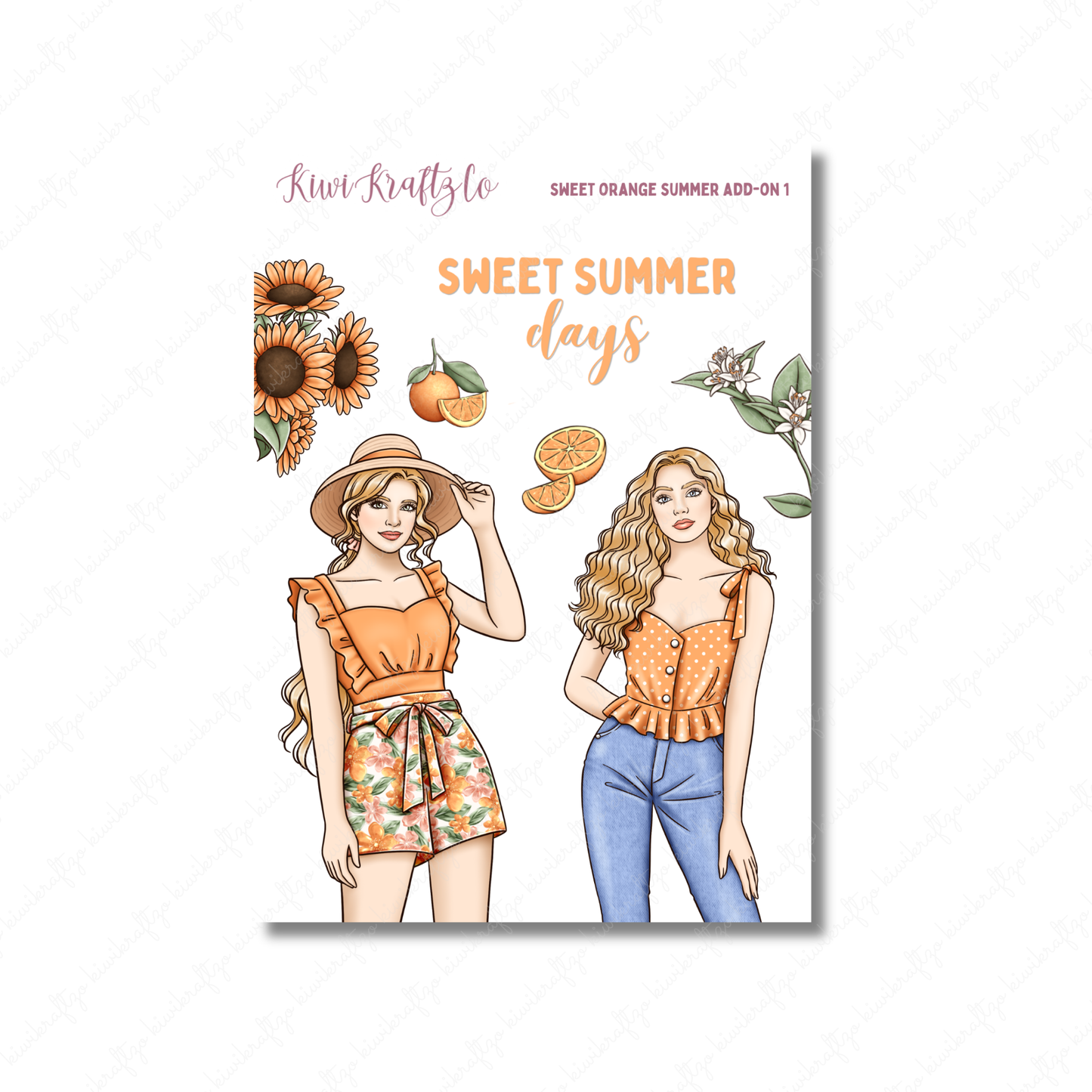 Sweet Orange Summer PHYSICAL Sticker Kit - Petite Size