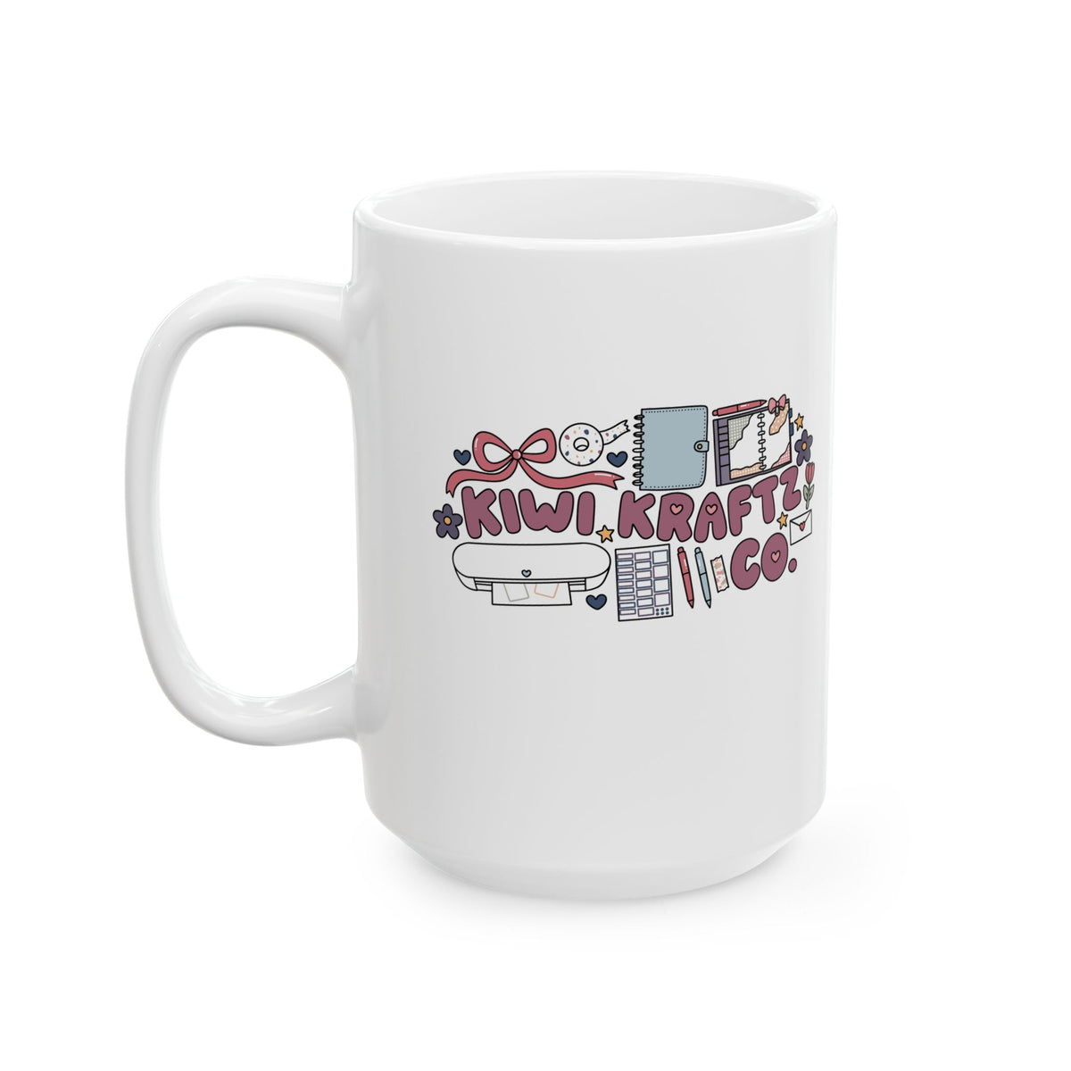 KiwiKraftzCo Doodles Ceramic Mug, 11oz or 15oz