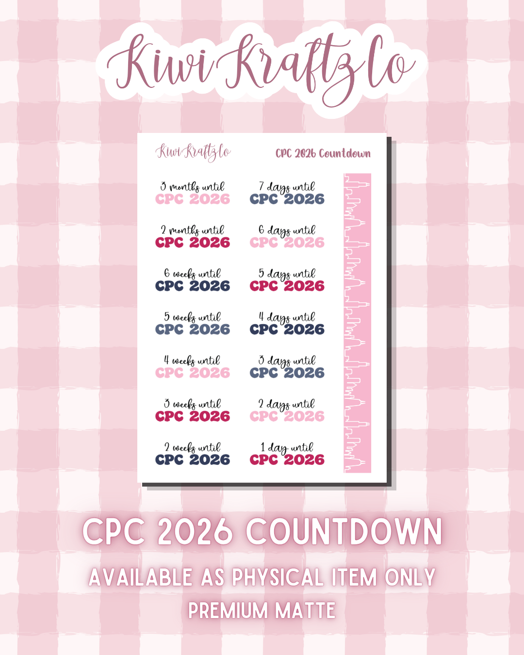 CPC 2026 Countdown Sticker Sheet