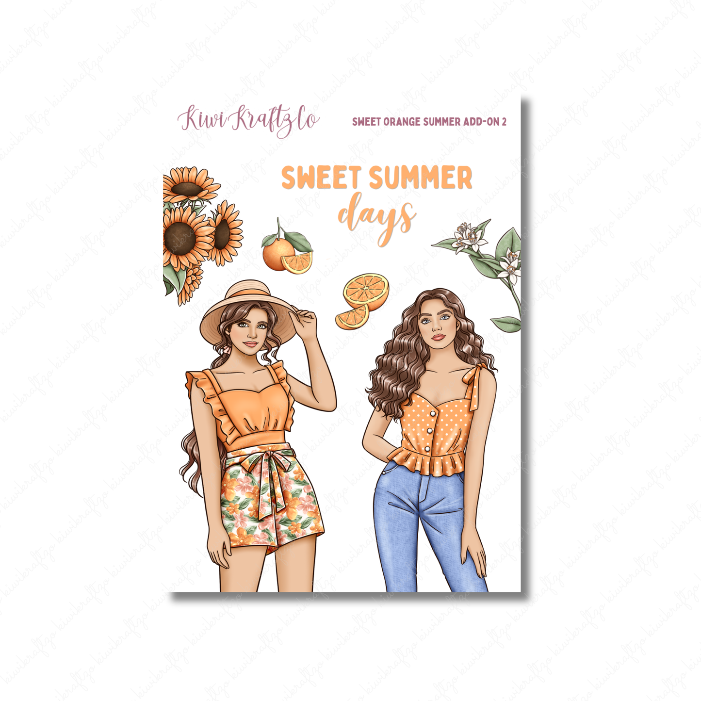 Sweet Orange Summer PHYSICAL Sticker Kit - Petite Size