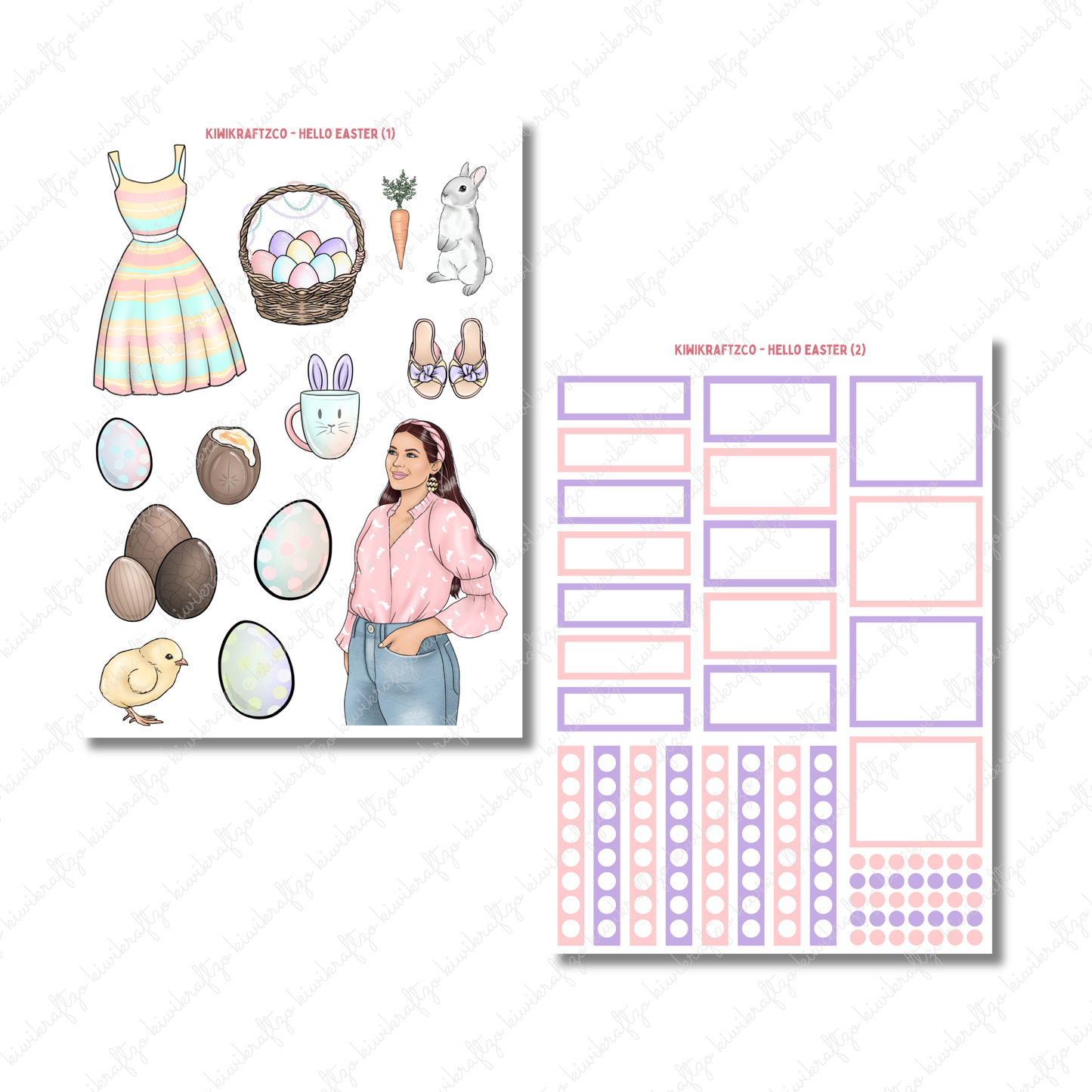 Hello Easter PHYSICAL Sticker Kit - Petite Size
