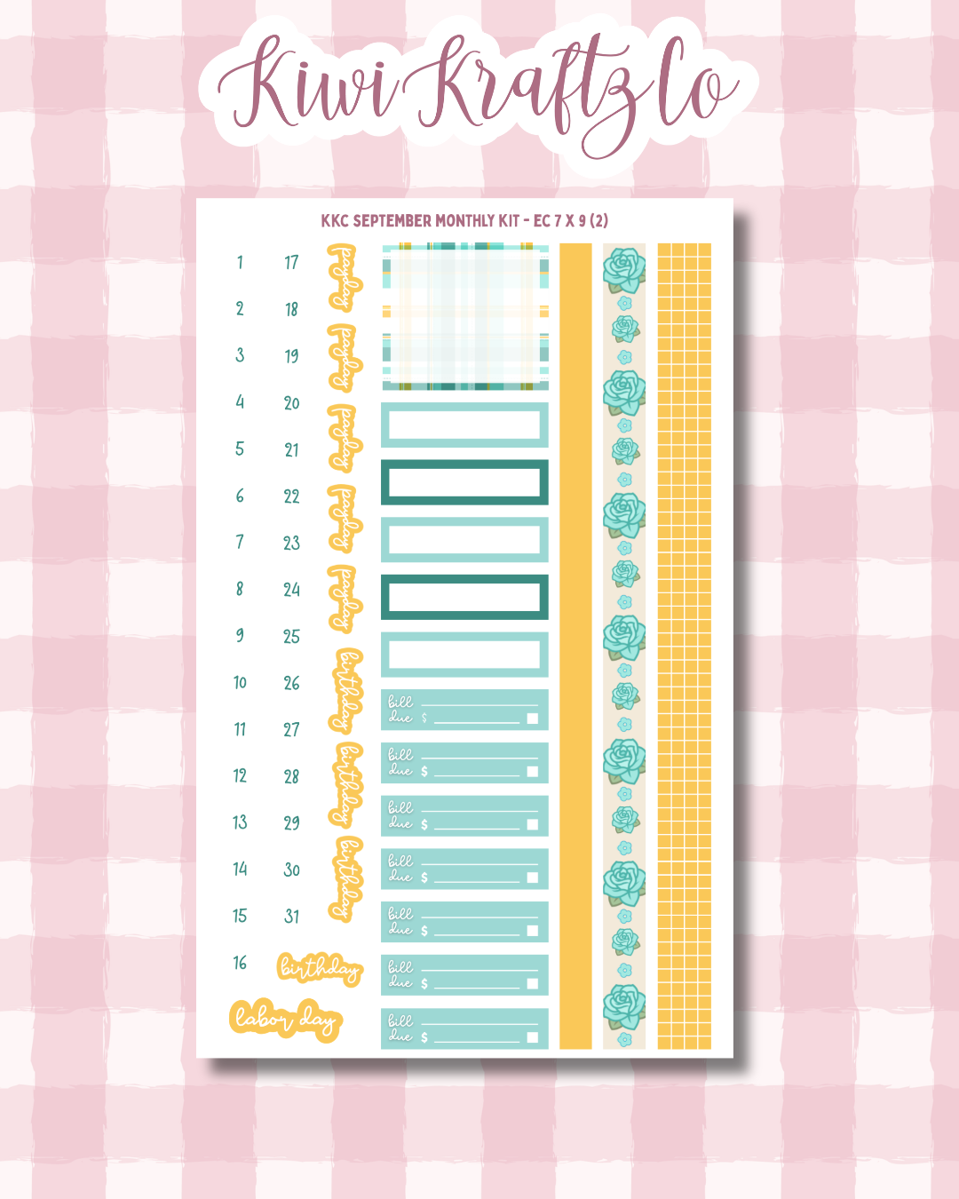 September Monthly Kit - Erin Condren 7 x 9