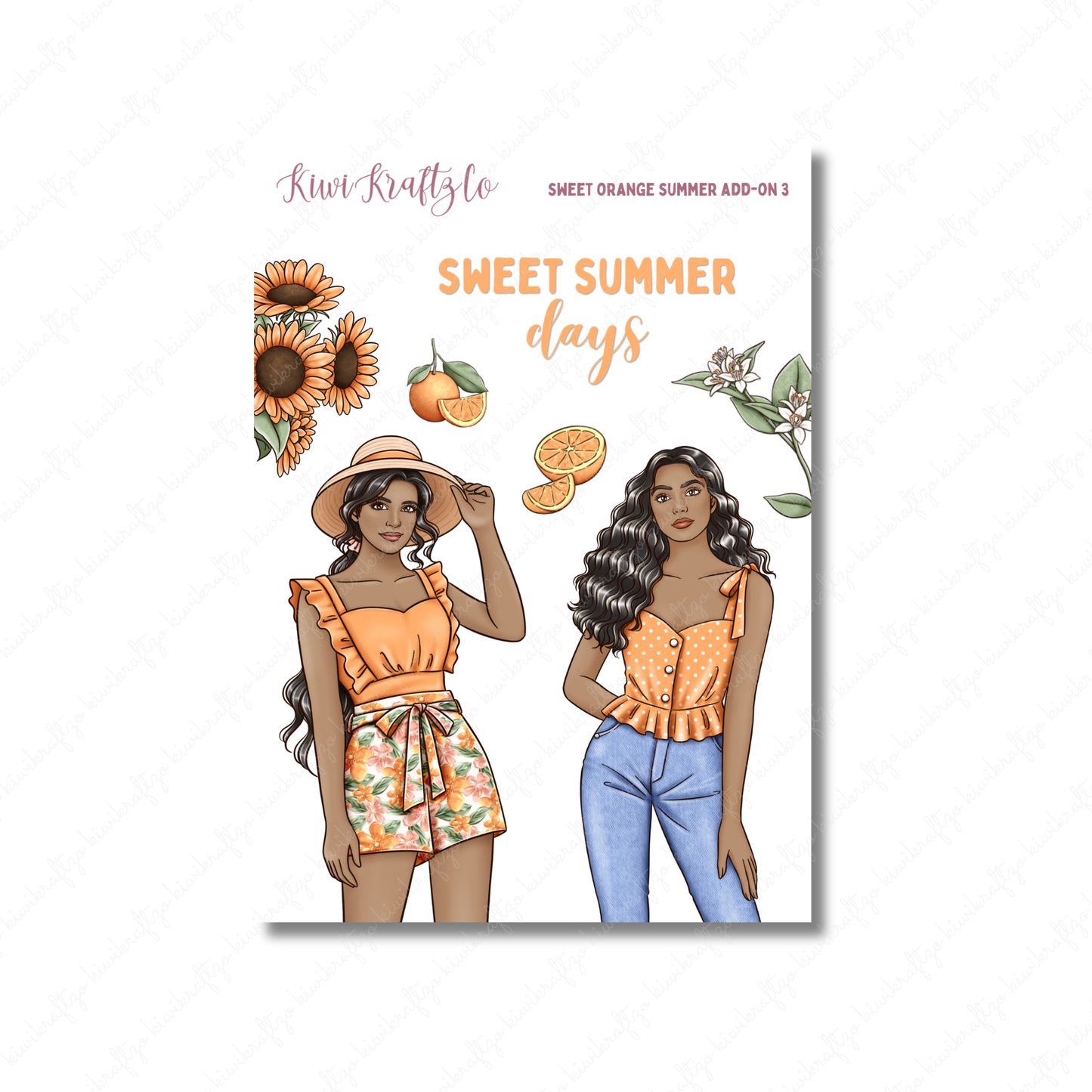 Sweet Orange Summer PHYSICAL Sticker Kit - Petite Size