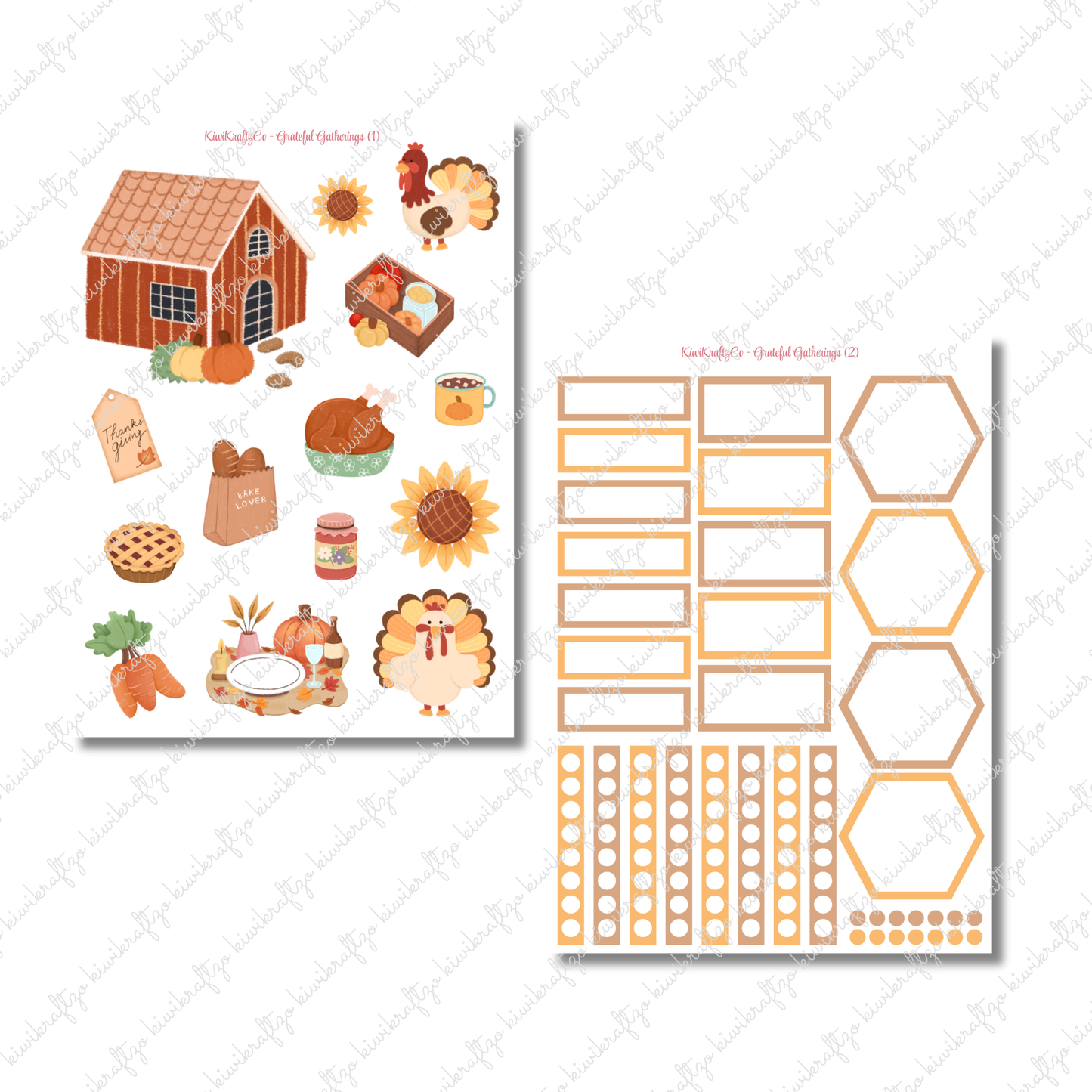 Grateful Gatherings PHYSICAL Sticker Kit - Petite Size