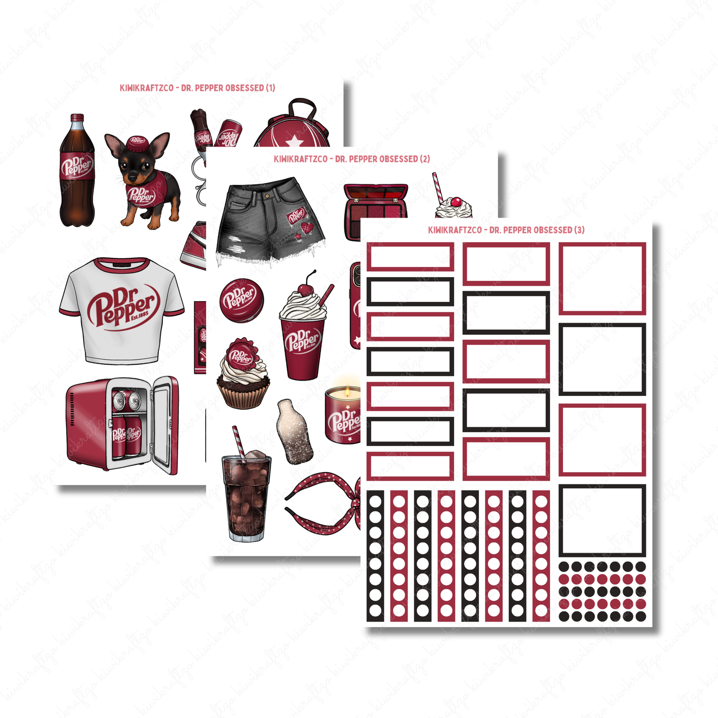 Dr. Pepper Obsessed PHYSICAL Sticker Kit - Standard Size