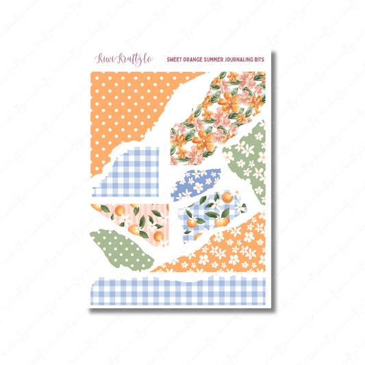 Sweet Orange Summer Journaling Bits
