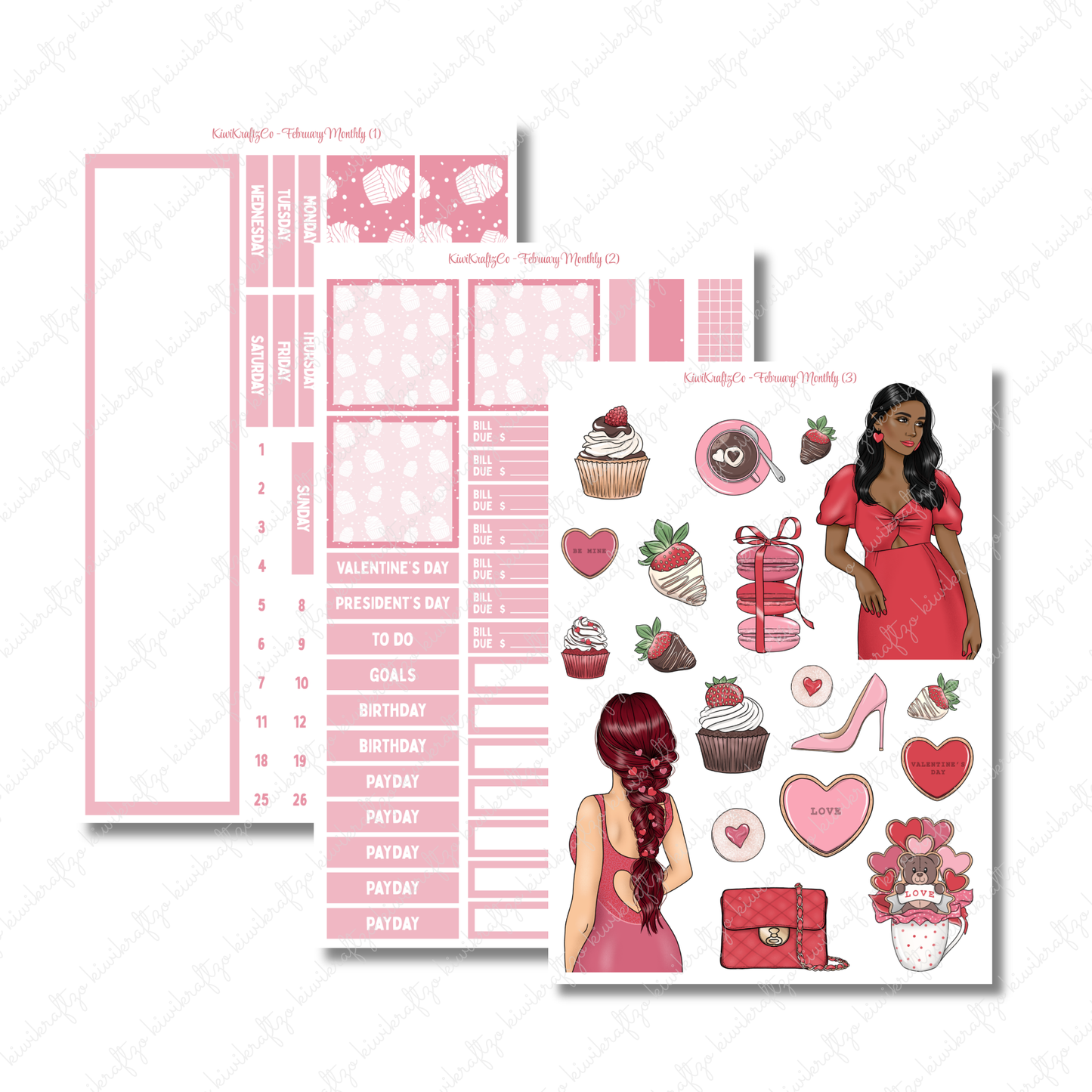 February Monthly Sticker Kit