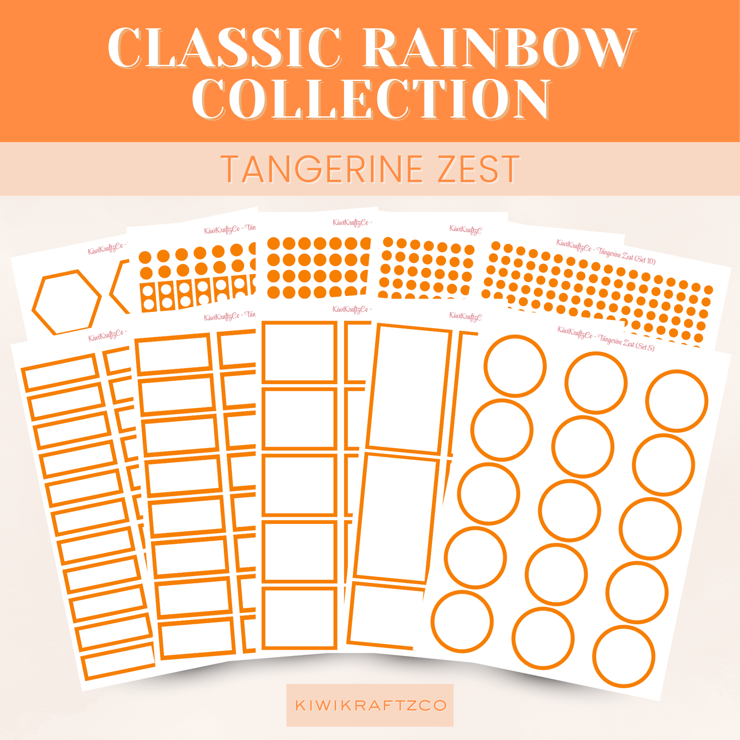 Classic Rainbow Functional Shapes - Tangerine Zest