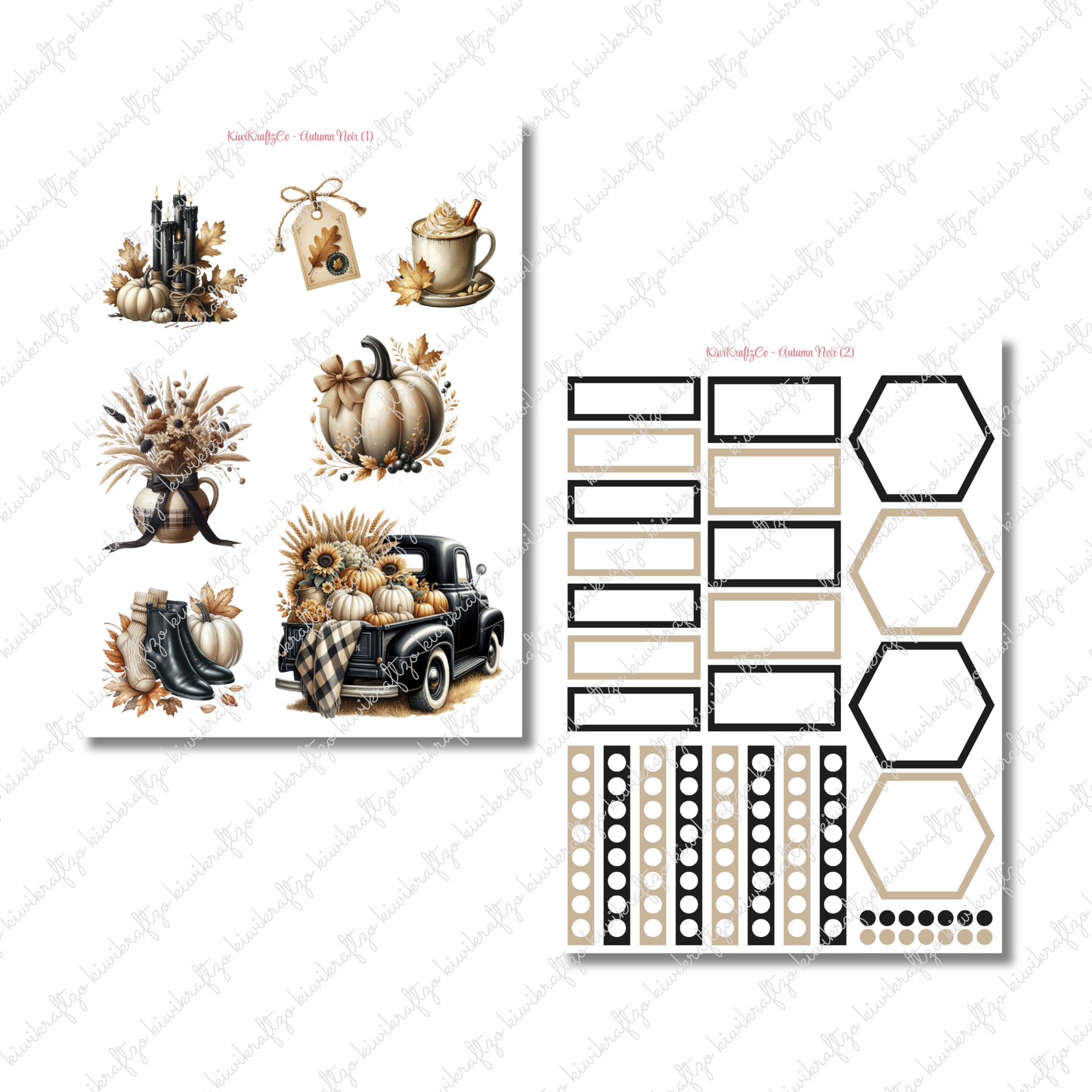 Autumn Noir PHYSICAL Sticker Kit - Standard Size
