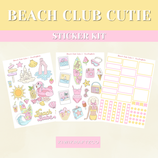 Beach Club Cutie PHYSICAL Sticker Kit