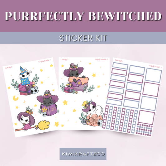 Purrfectly Bewitched PHYSICAL Sticker Kit - Standard Size