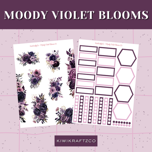 Moody Violet Blooms DIGITAL Bundle