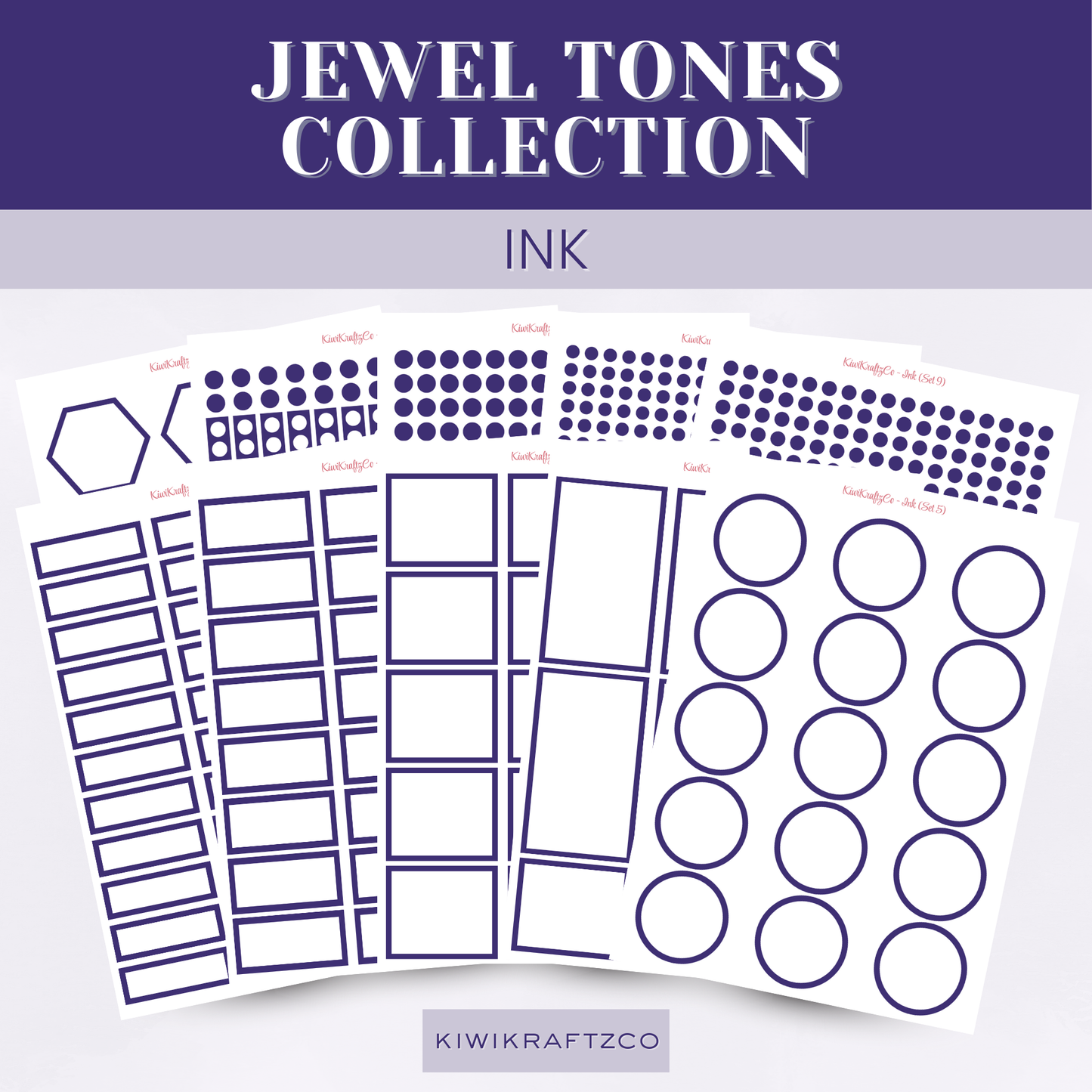 Jewel Tones Functional Shapes - Ink