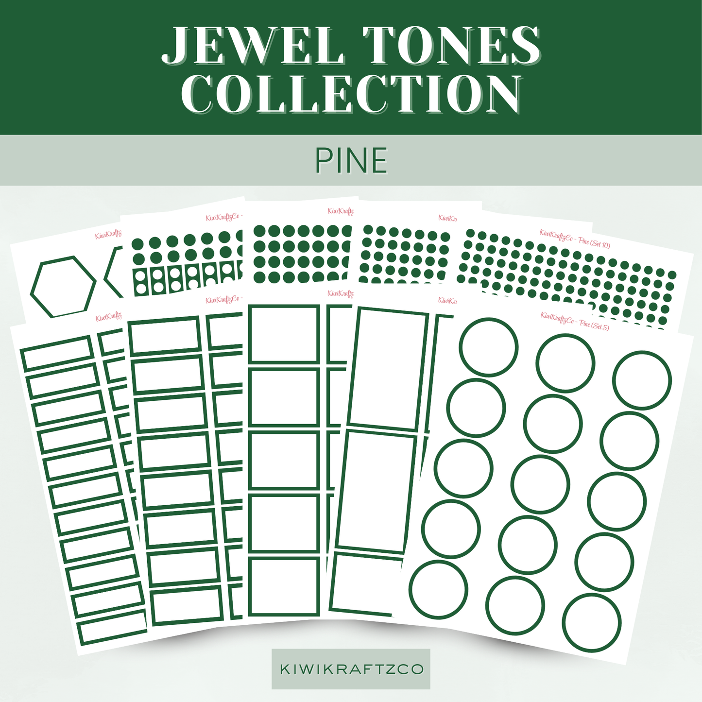 Jewel Tones Functional Shapes - Pine