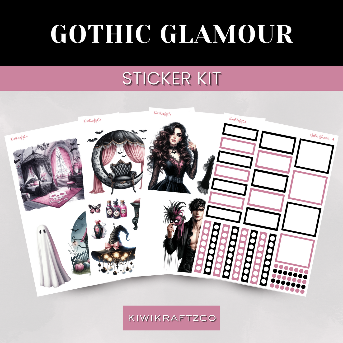 Gothic Glamour PHYSICAL Sticker Kit - Petite Size
