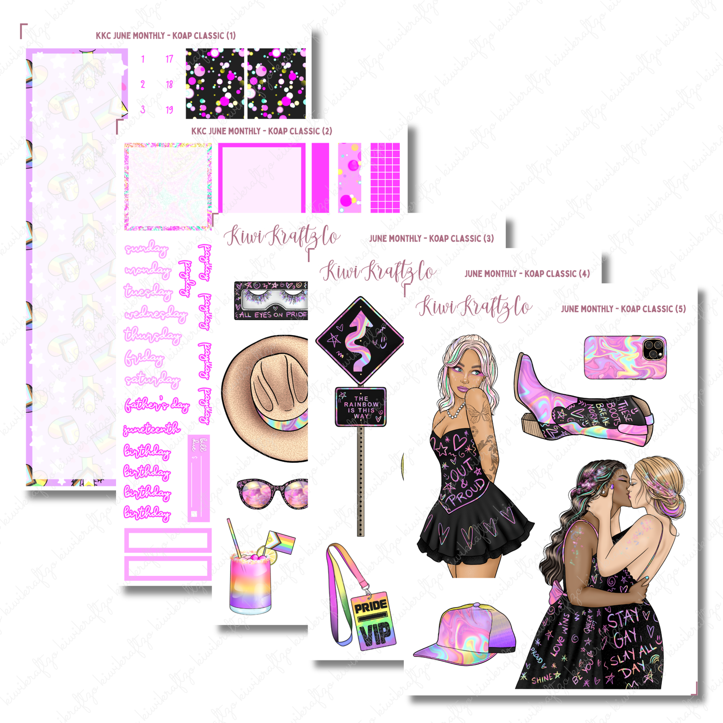 June Monthly Sticker Kit - KOAP Classic (PRIDE)