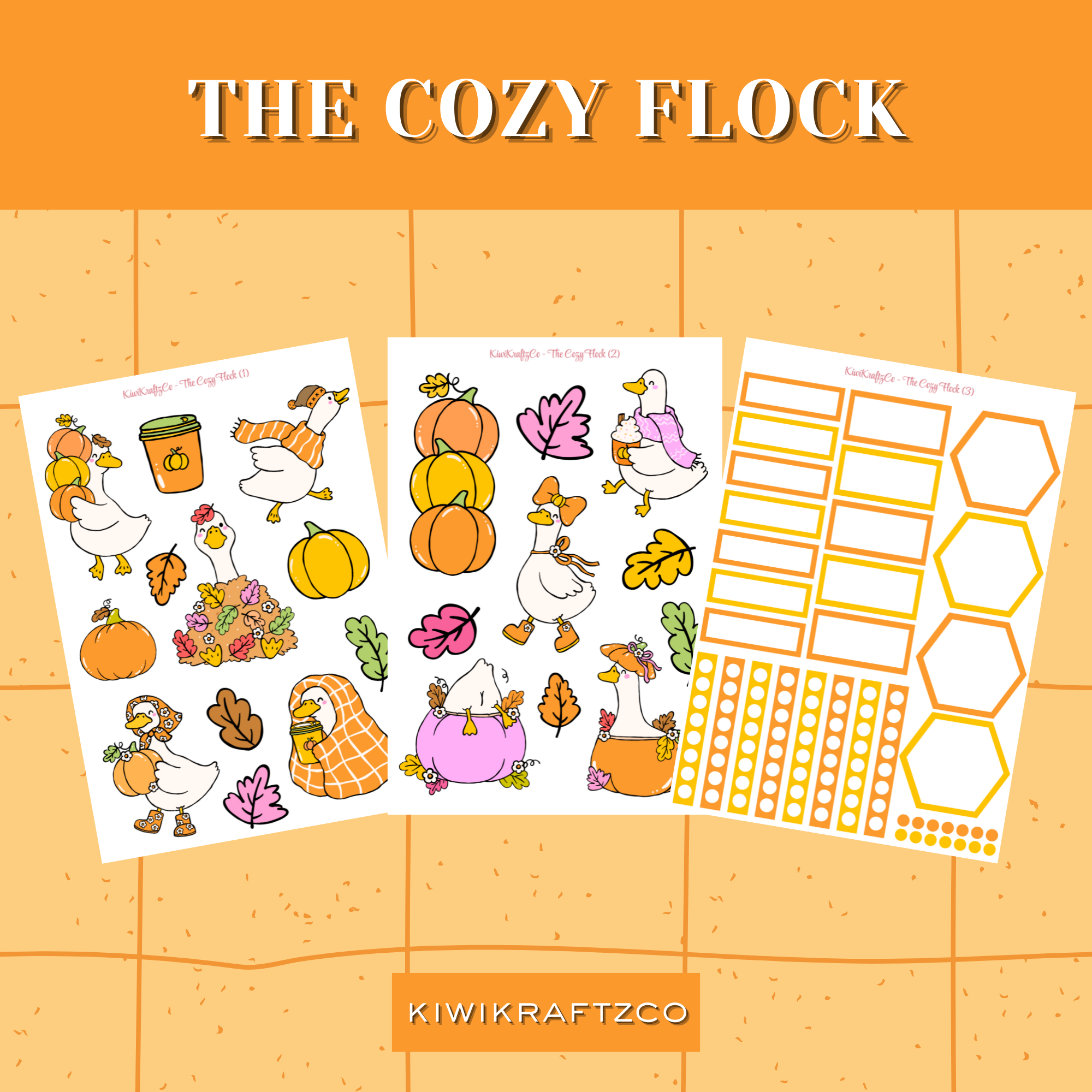 The Cozy Flock PHYSICAL Sticker Kit - Standard Size – KiwiKraftzCo