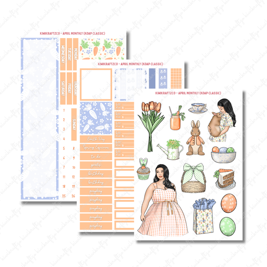 April Monthly Sticker Kit - Classic 7 x 9