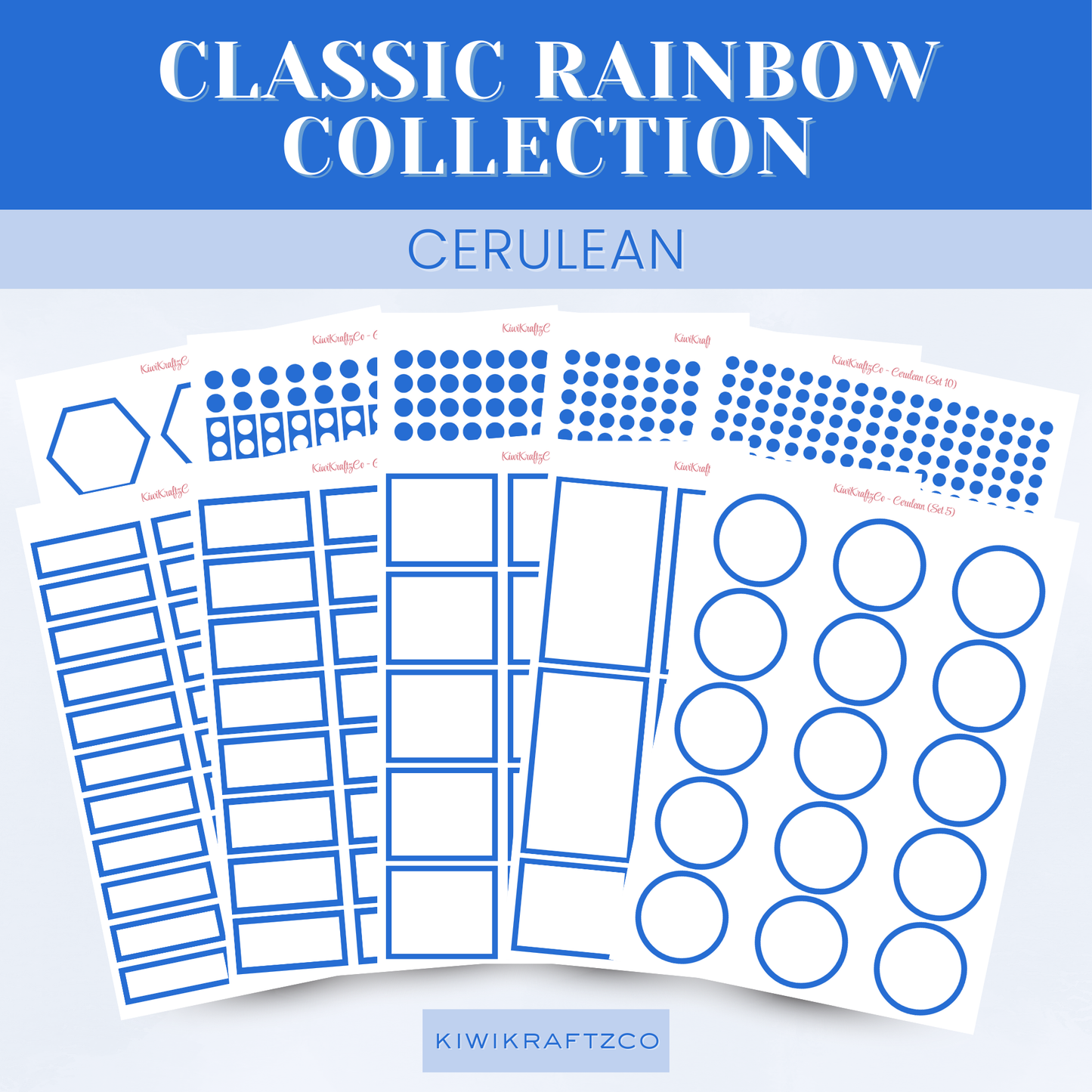 Classic Rainbow Functional Shapes - Cerulean