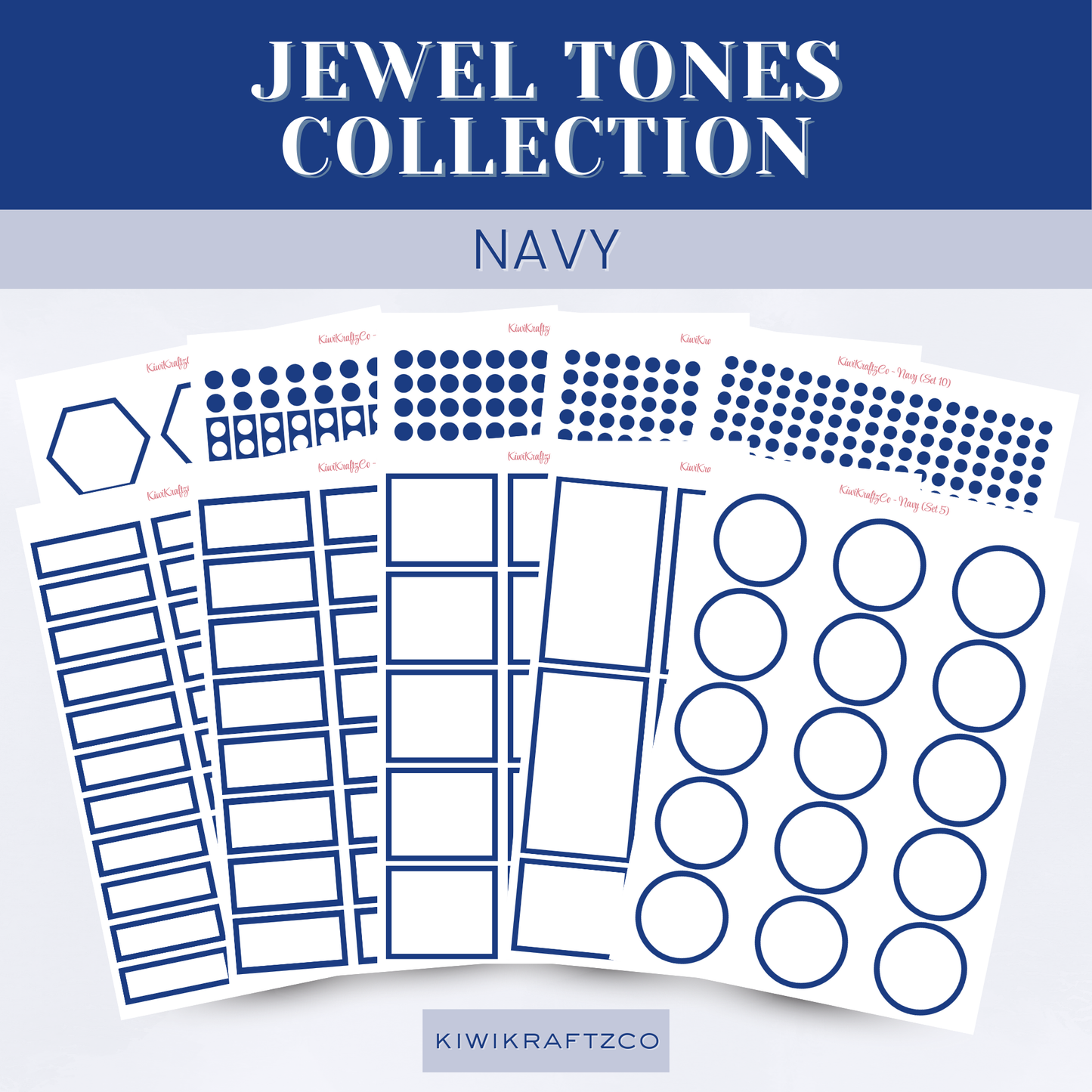 Jewel Tones Functional Shapes - Navy