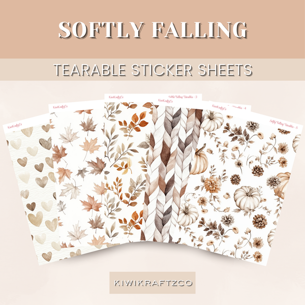 Softly Falling Tearable Sticker Sheets – KiwiKraftzCo