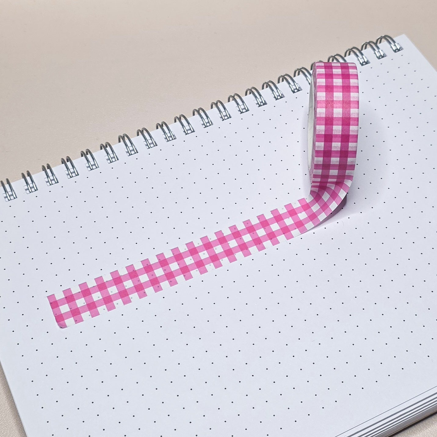 Fuchsia Gingham Washi Tape - 15mm