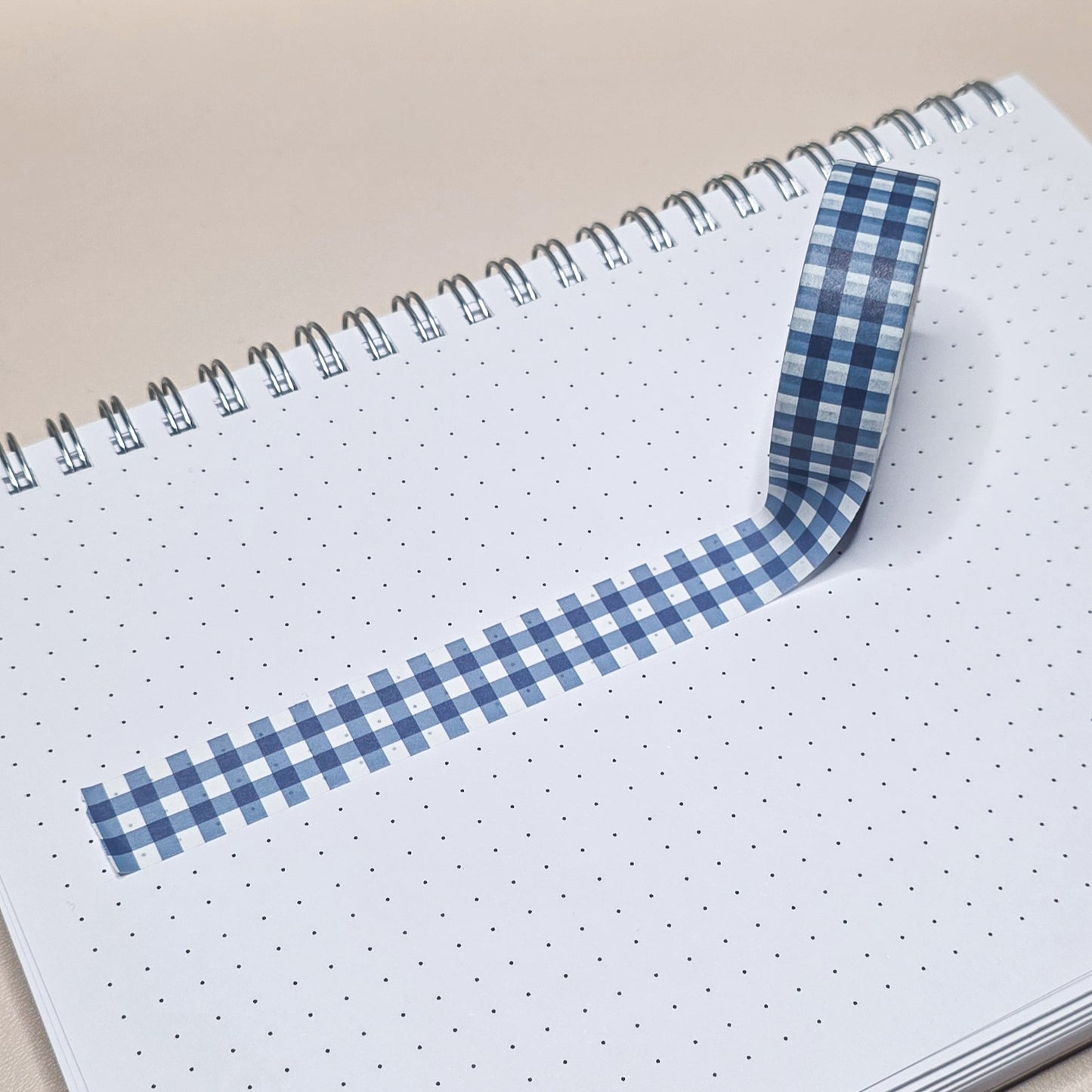 Navy Blue Gingham Washi Tape - 15mm