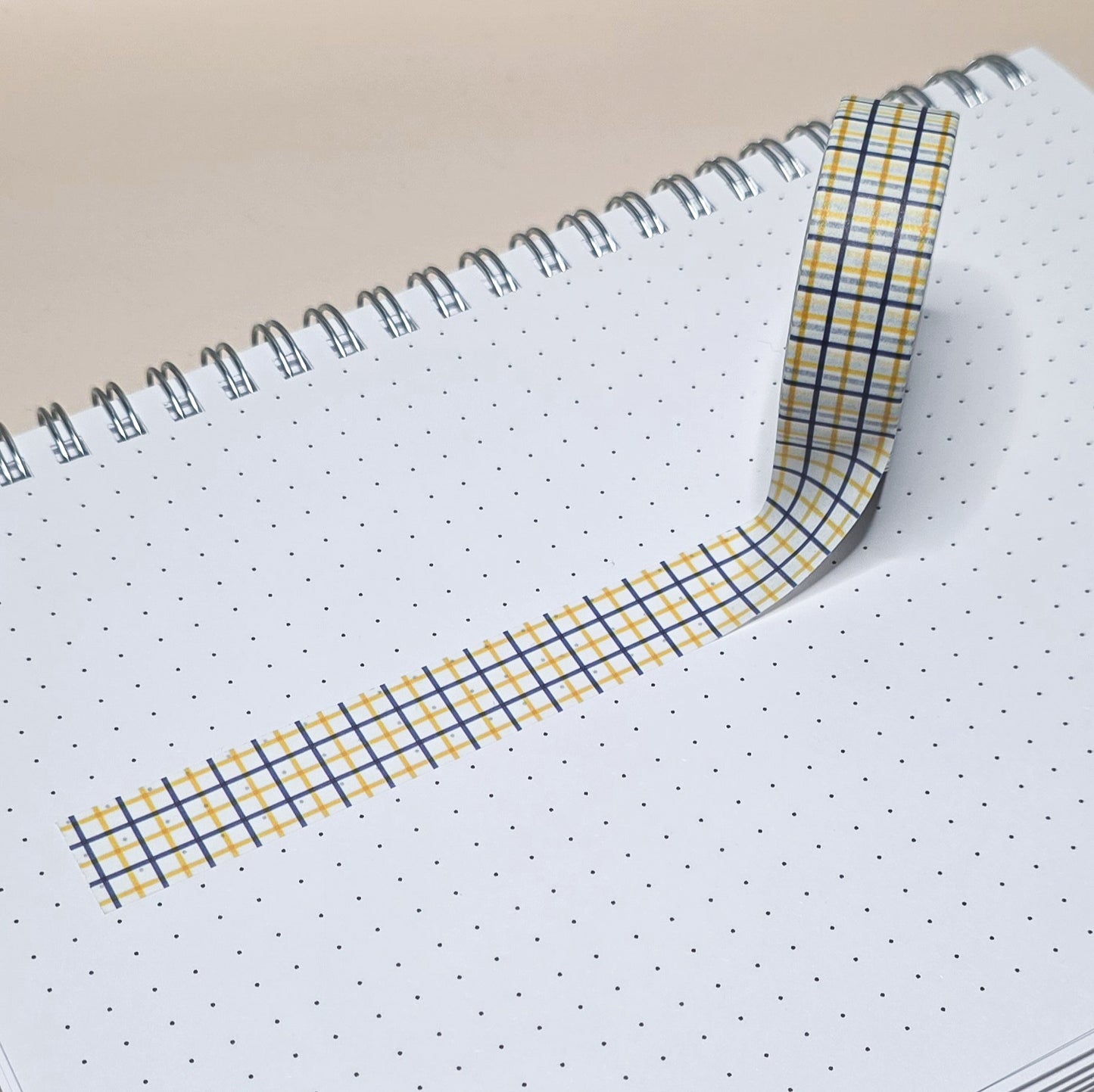 Yellow and Blue Plaid Washi Tape - 15mm