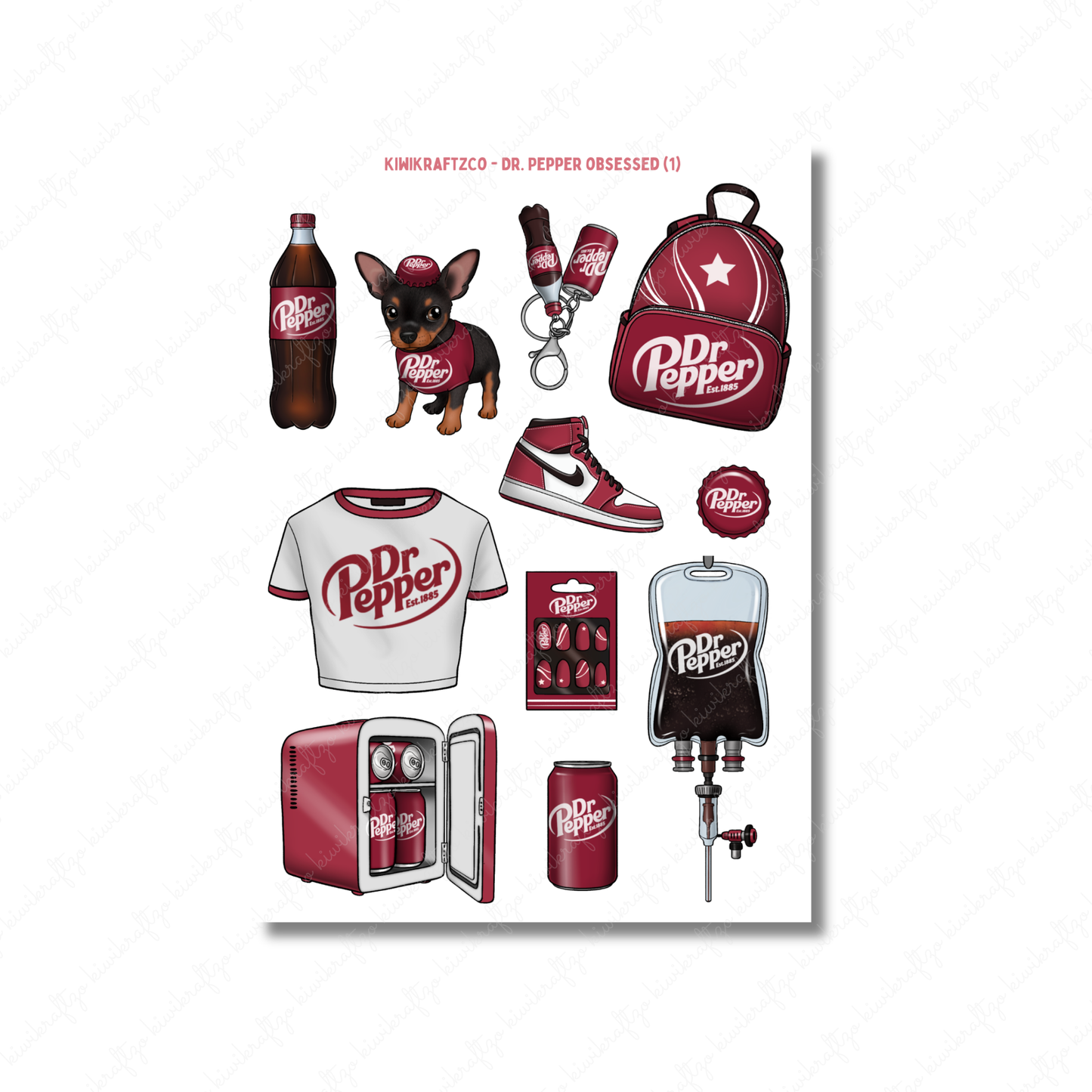 Dr. Pepper Obsessed PHYSICAL Sticker Kit - Standard Size