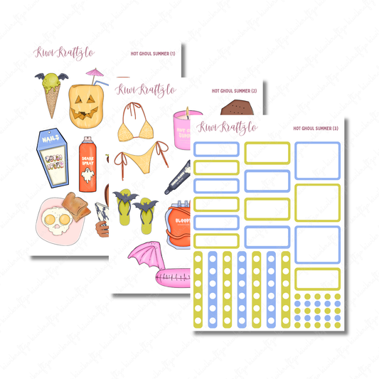 Hot Ghoul Summer PHYSICAL Sticker Kit - Petite Size