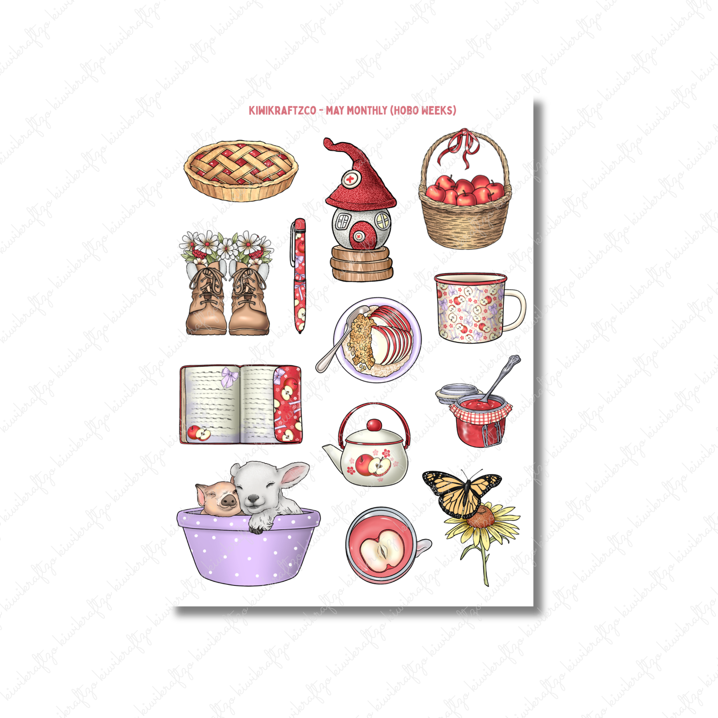 May Monthly Sticker Kit - Hobo Weeks