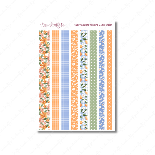Sweet Orange Summer Washi Strips