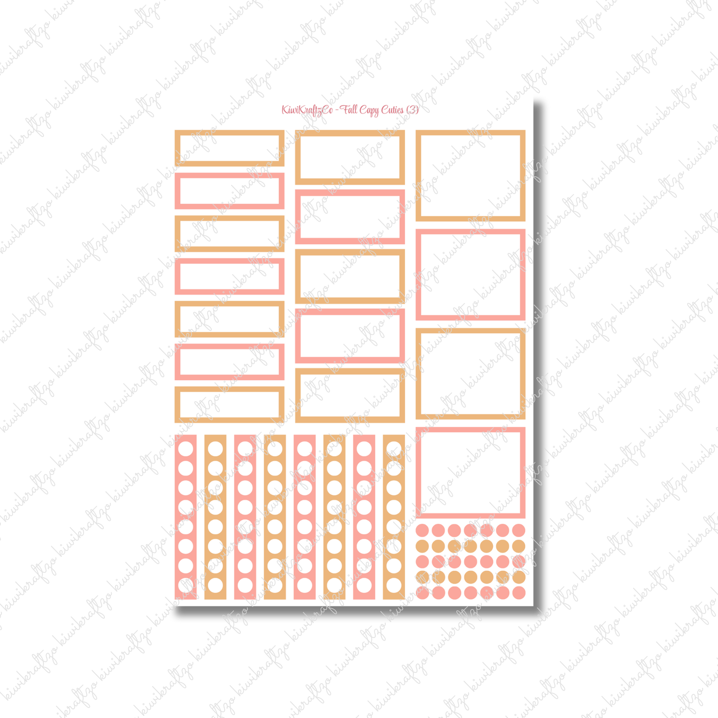 Fall Capy Cuties PHYSICAL Sticker Kit - Petite Size