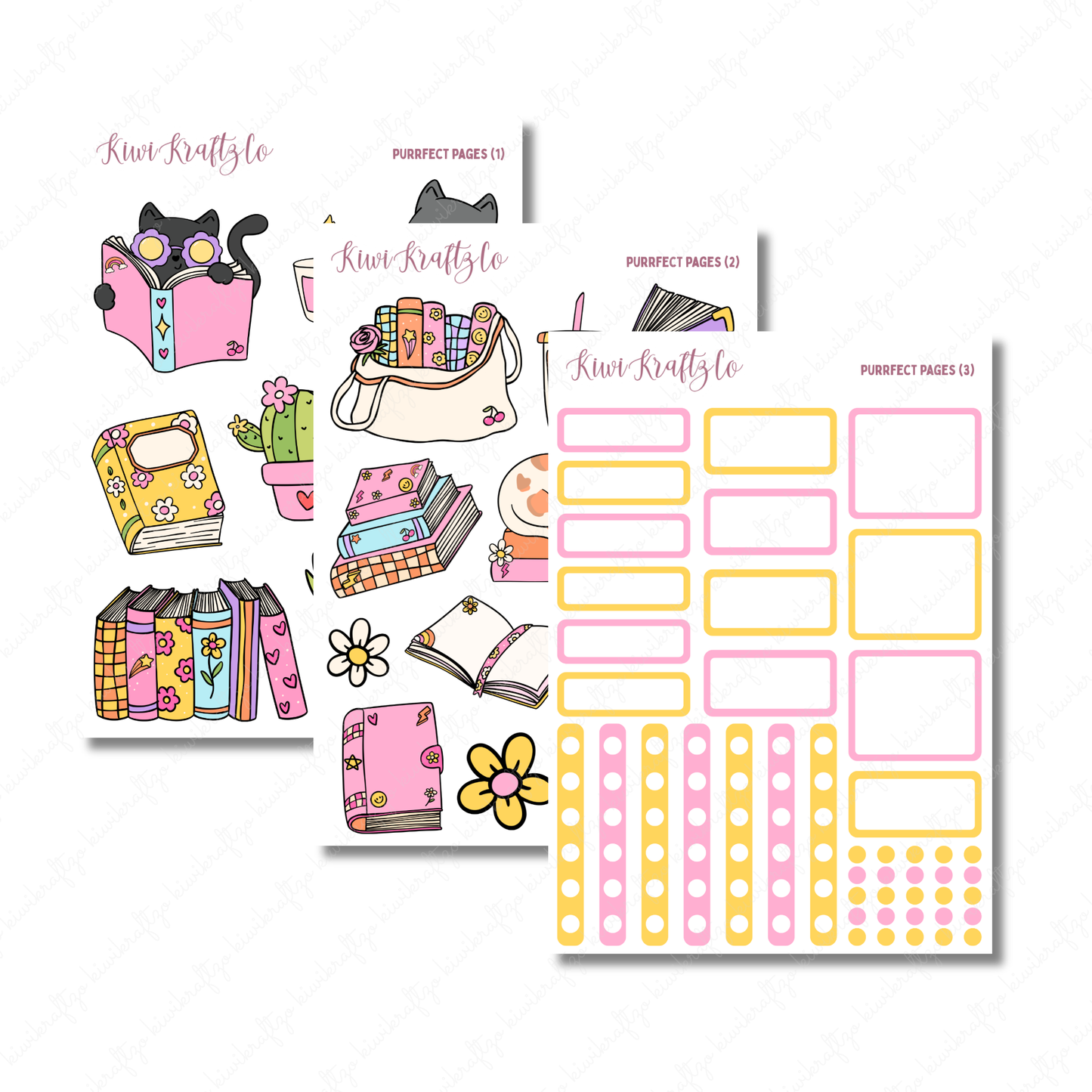 Purrfect Pages PHYSICAL Sticker Kit - Petite Size