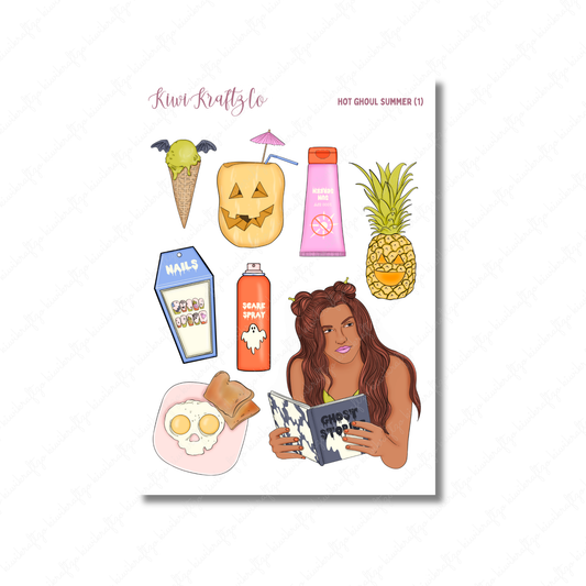Hot Ghoul Summer PHYSICAL Sticker Kit - Petite Size