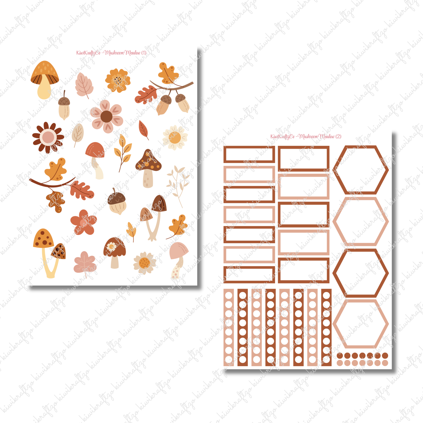 Mushroom Meadow PHYSICAL Sticker Kit - Petite Size