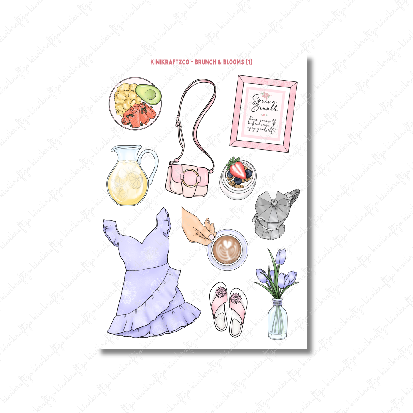 Brunch & Blooms PHYSICAL Sticker Kit - Petite Size