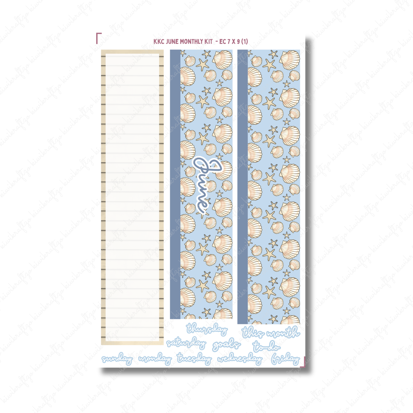 June Monthly Sticker Kit - Erin Condren 7 x 9