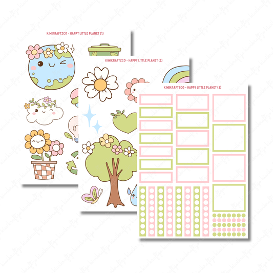 Happy Little Planet PHYSICAL Sticker Kit - Petite Size
