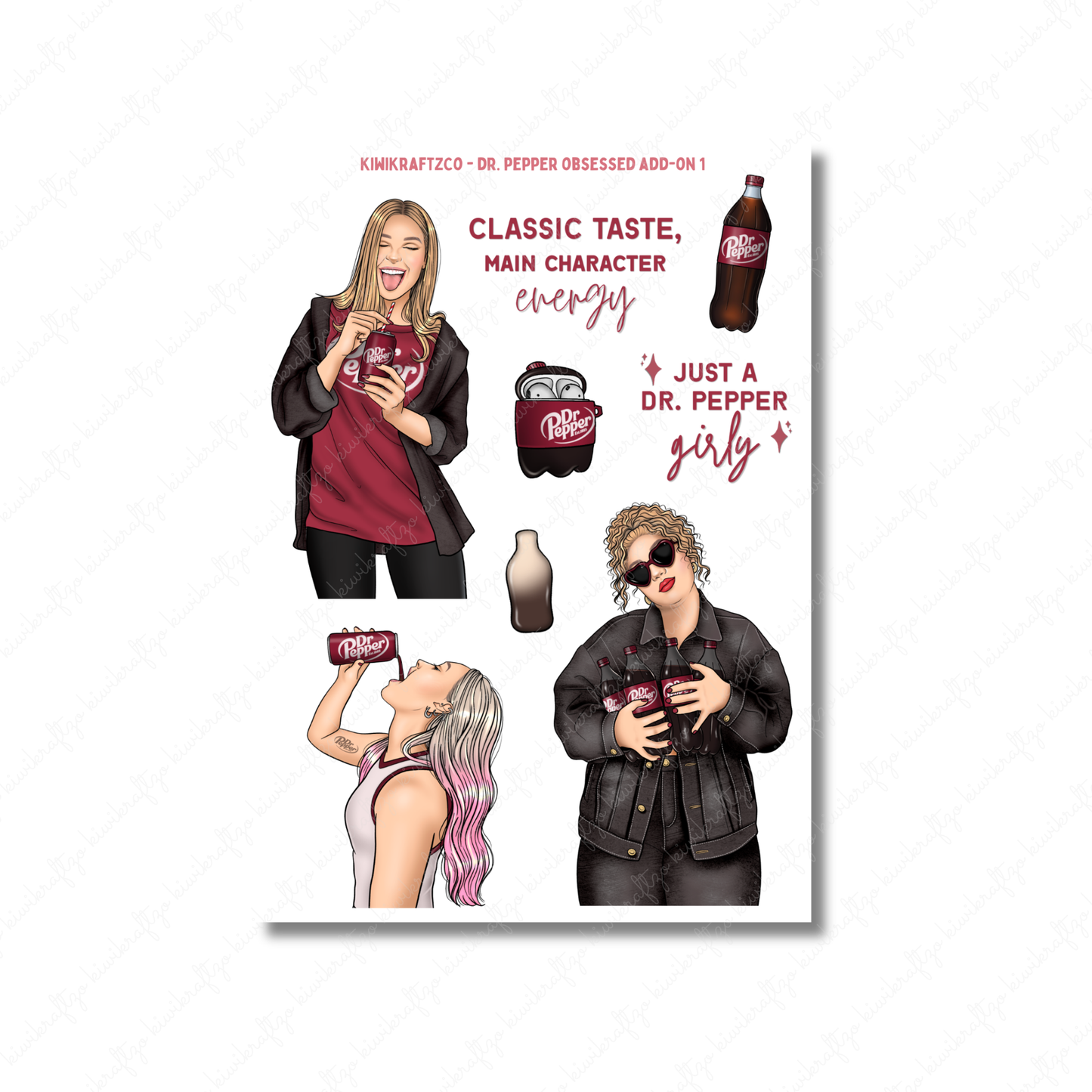Dr. Pepper Obsessed PHYSICAL Sticker Kit - Standard Size