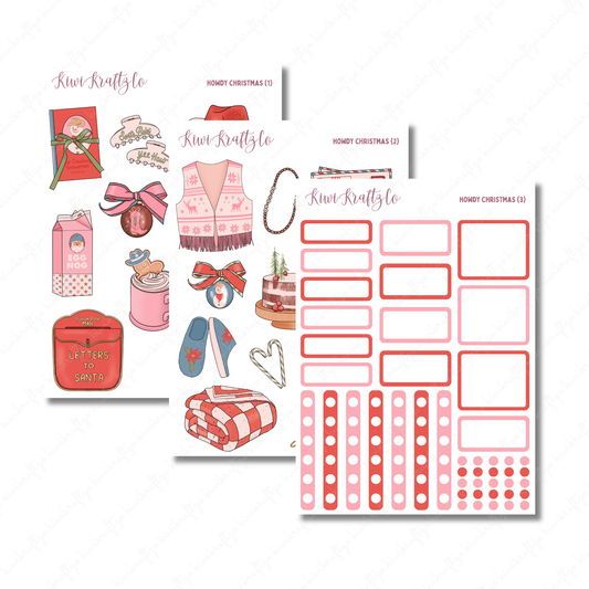 Howdy Christmas PHYSICAL Sticker Kit - Petite Size