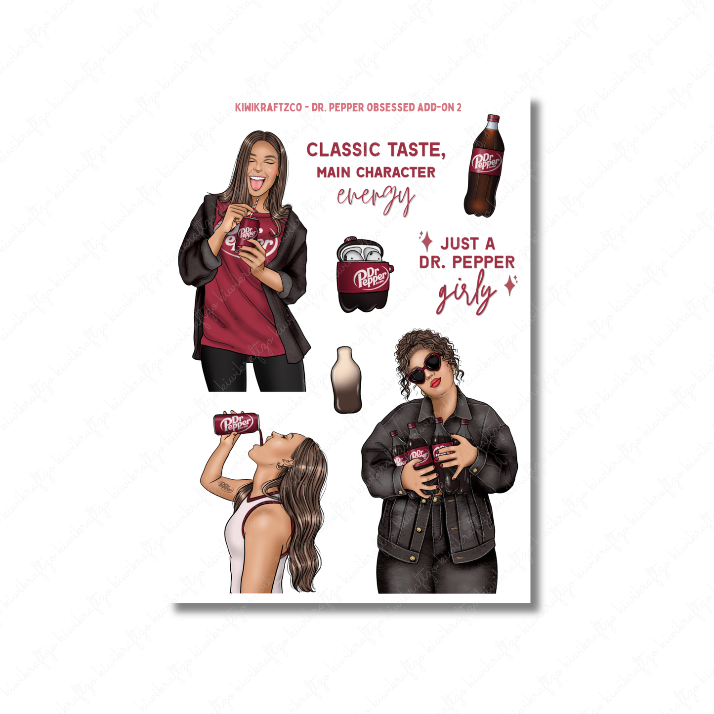 Dr. Pepper Obsessed PHYSICAL Sticker Kit - Standard Size