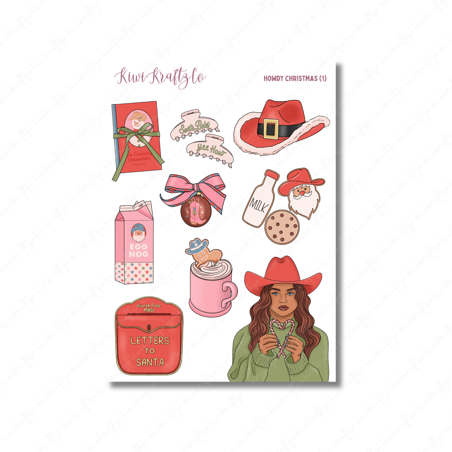 Howdy Christmas PHYSICAL Sticker Kit - Petite Size